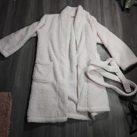 Pottery Barn Blush Pink Teddy Bear Robe - Picture 3 of 6